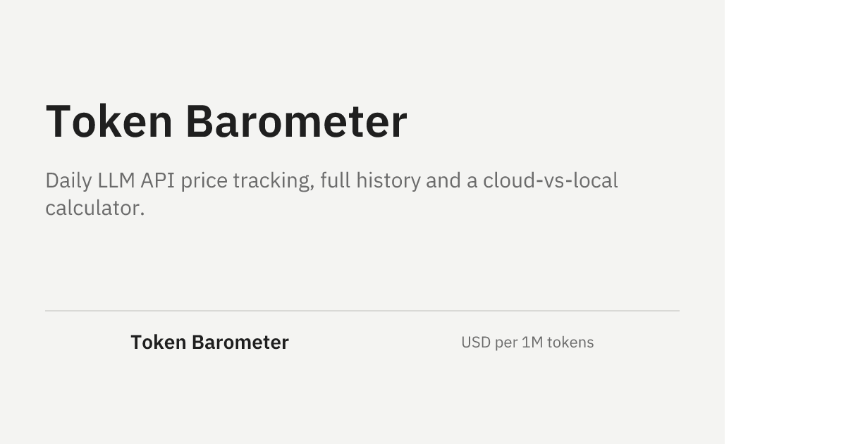 Show HN: LLM API prices with full price history and a cloud vs. local calculator